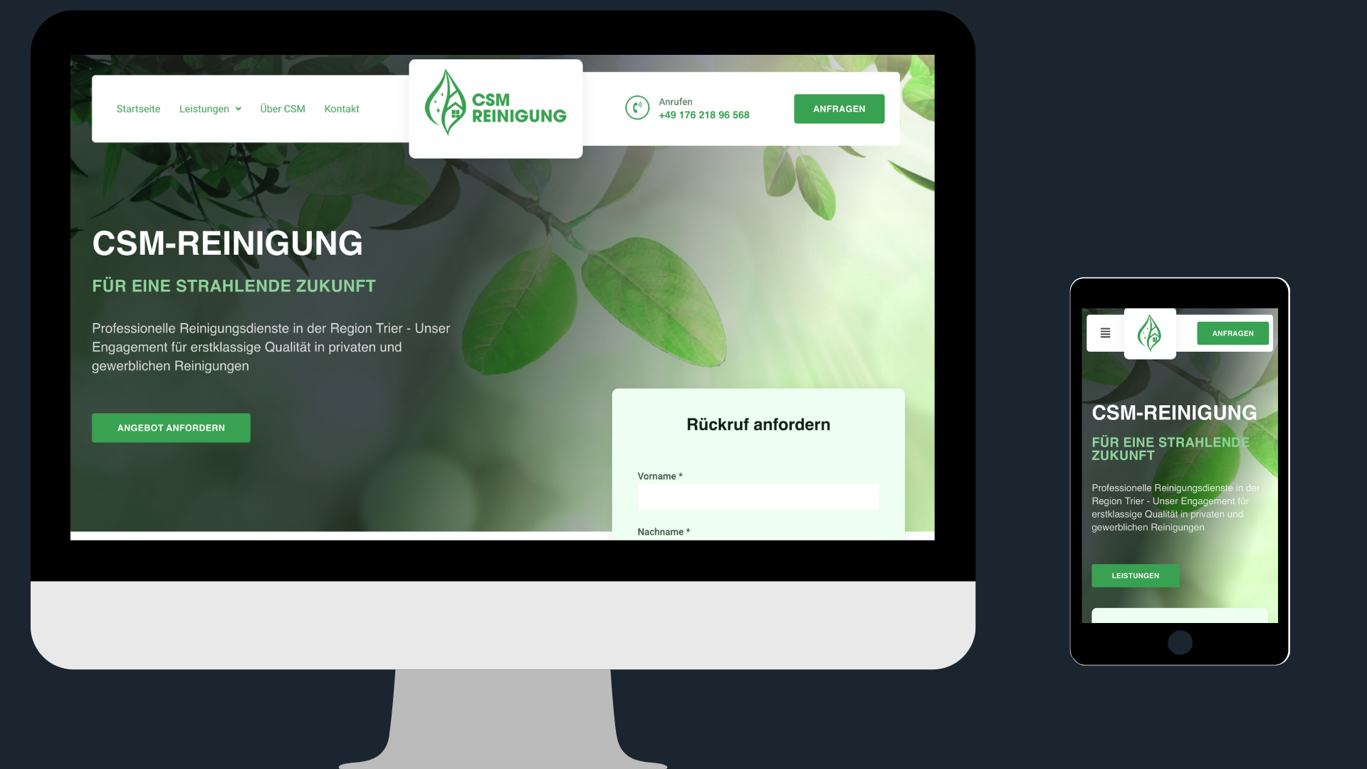 CSM-Reinigung weboldalának képernyőképe