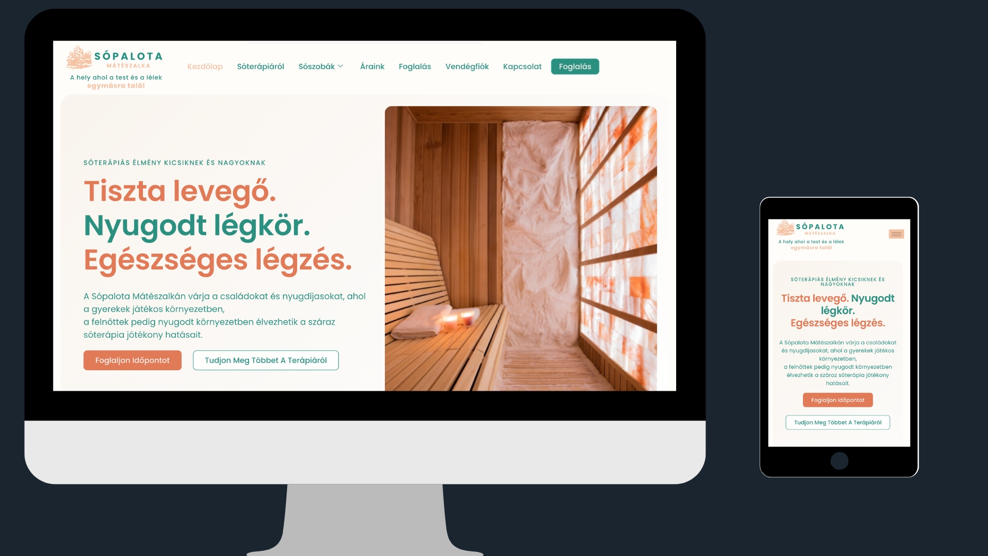Sópalota weboldalának képernyőképe