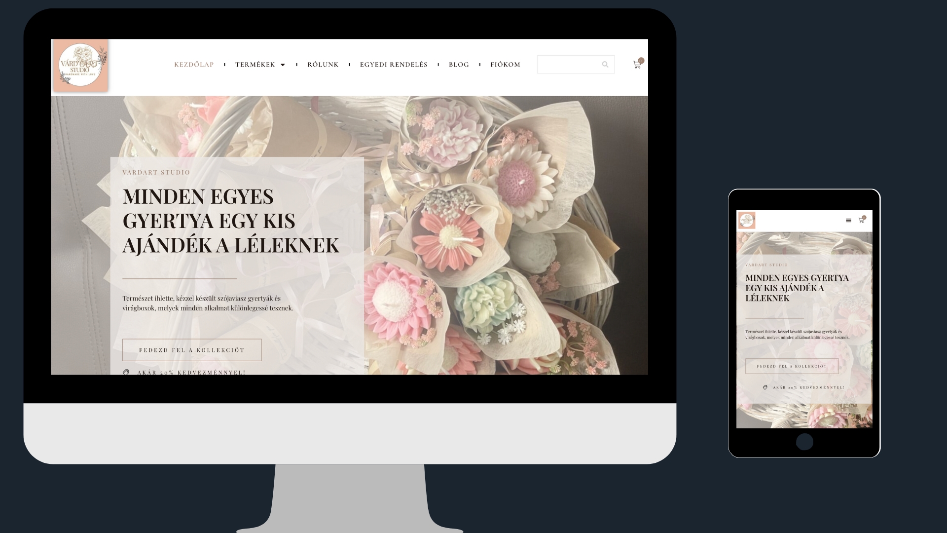 Vard’Art Studio weboldalának képernyőképe